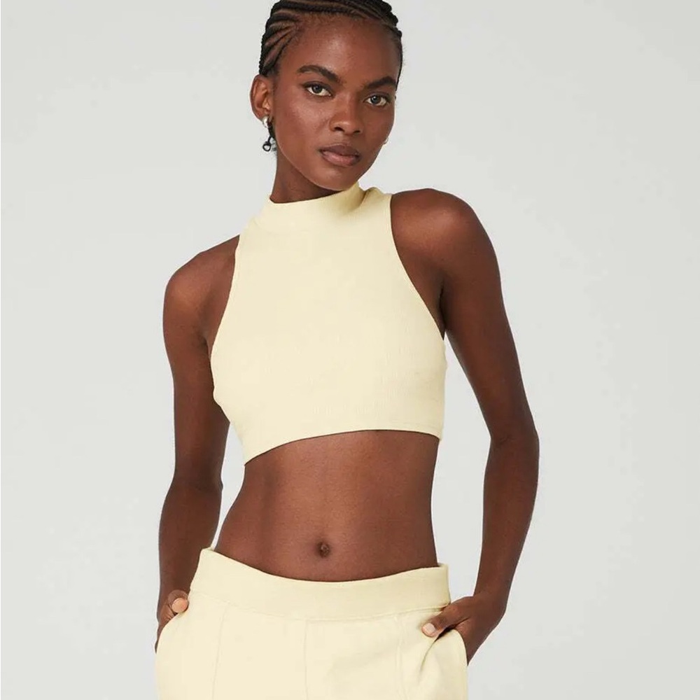 Alo Yoga Goddess Rib Cropped Dynamite Tank Small